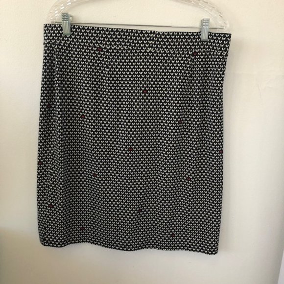 J Jill Wearever Collection Black/White Knit Skirt Sz M‎ - EUC - Picture 2 of 7